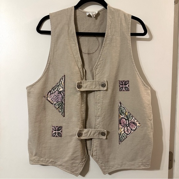 Kat Prints Jackets & Blazers - Kat Prints Cotton Vest with Stamped accents One Size